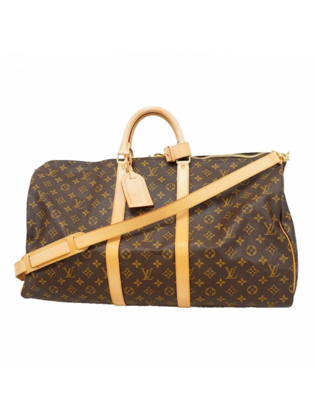 Louis Vuitton Boston Bag Monogram Keepall Bandouliere 55 Brown - Picture 1 of 10